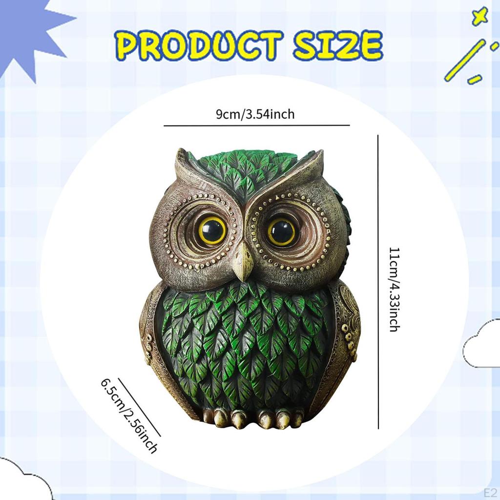 Adorable Owl Ornament Statue Decoration Landscape Miniature Fairy Garden Sculpture Birds
