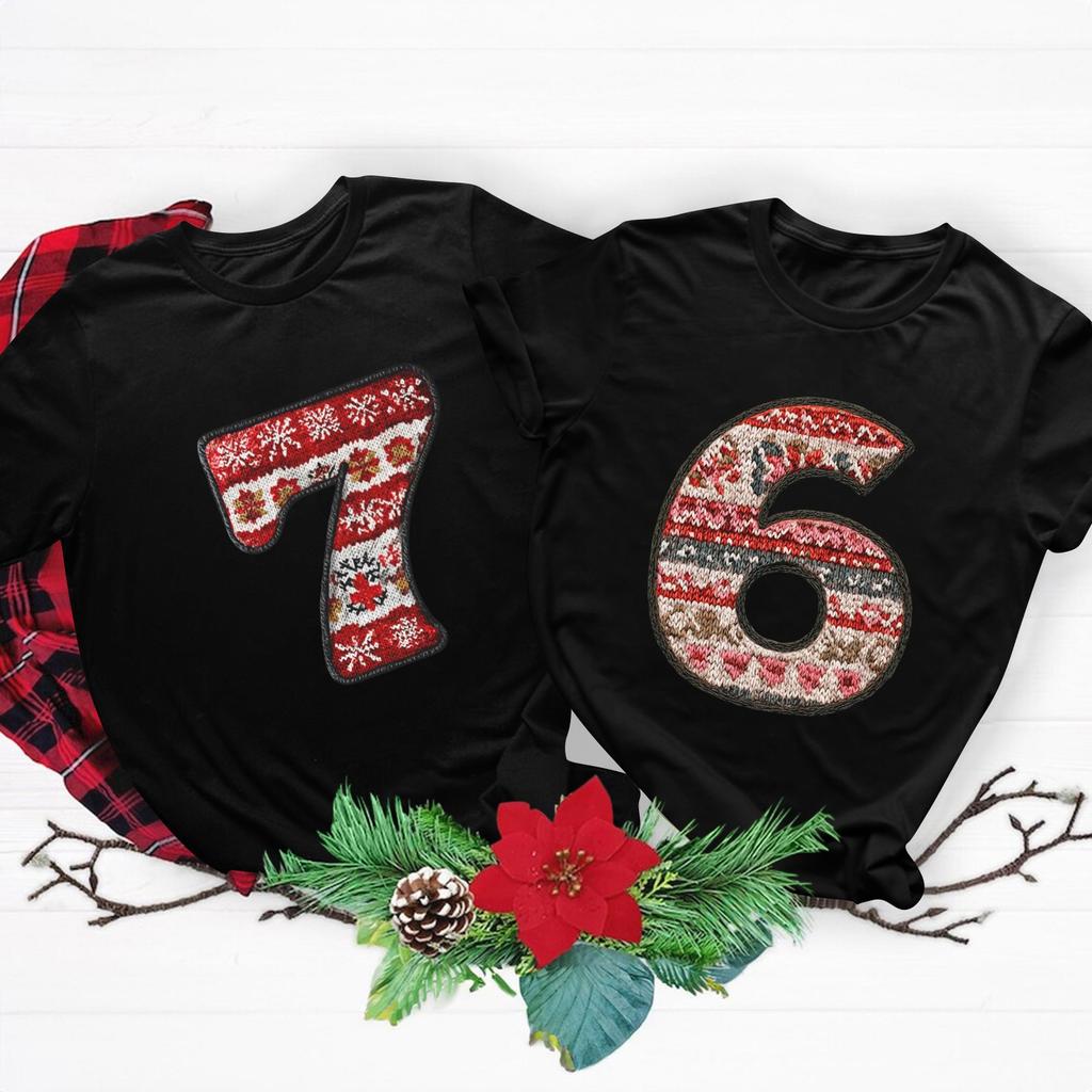 Tricou de damă la modă, cu imprimeu, cu gât rotund și mâneci scurte, pulover