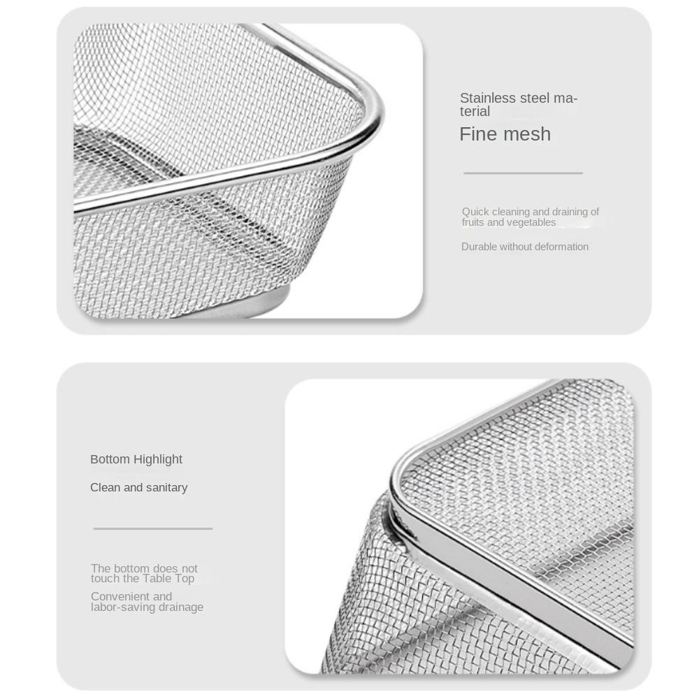 Square Drain Basket Thickened Sundries Organizing Baskets Ins Rice Washing Basin