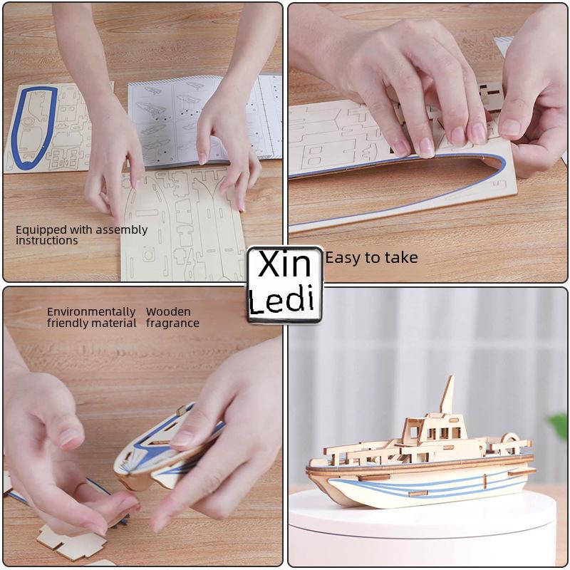 3D Wooden Lifeboat Puzzle Model - Kids' Toy & Boys' Birthday Gift