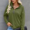Women's Solid Color Long-sleeved Top With Zipper Sportswear Jacket Sweater