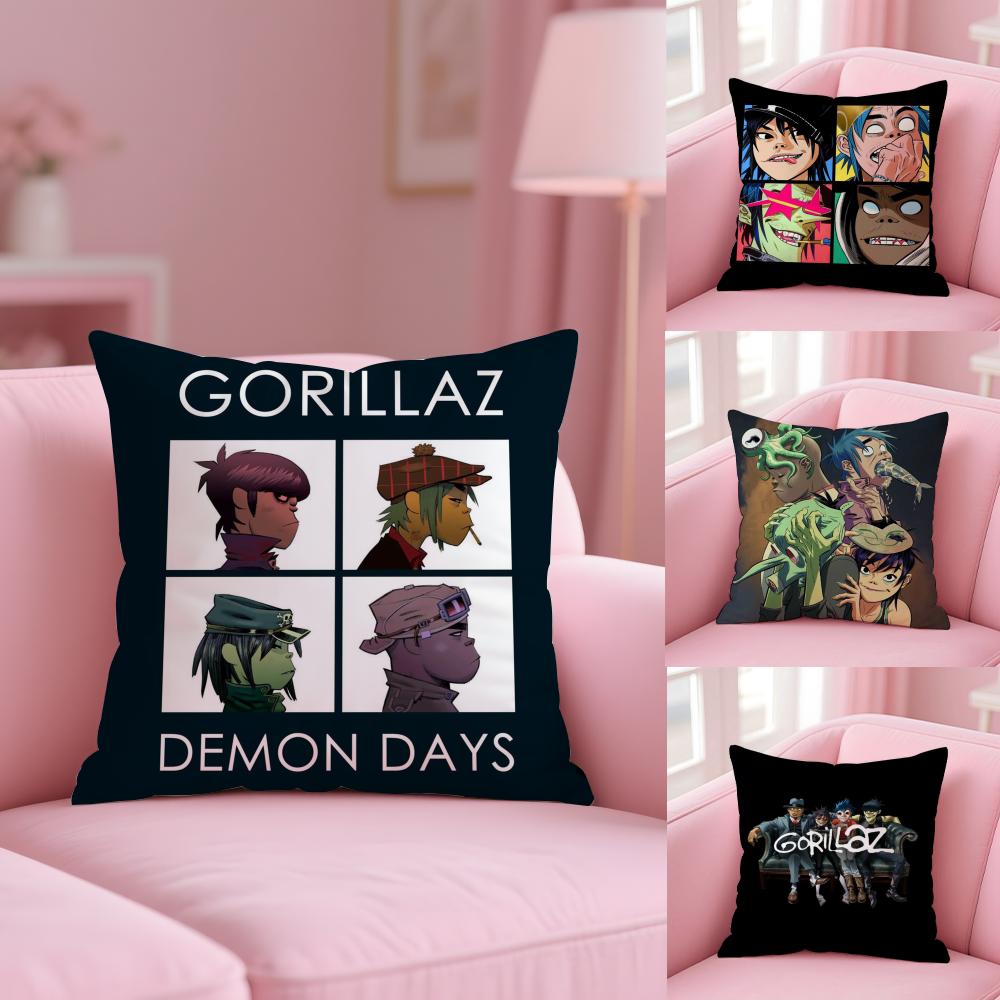 Band Cool G-Gorillaz Cushion Cover Soft Short Plush Double-Sided Printing Home Decor Machine Washable Pillow Case Gift