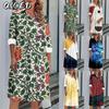 Fashion Autumn Winter Long Sleeve POLO Neck Casual Dresses