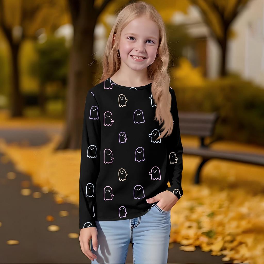 Children's Long-sleeved O-neck Top Printed Daily Casual