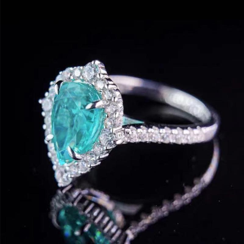 Inele de nuntă CZ superbe în formă de peră albastră, temperament unic, accesorii elegante pentru femei, bijuterii de inel nou sosire