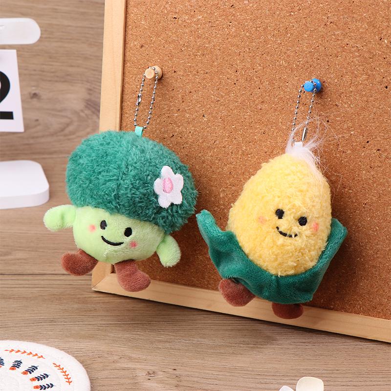 Série de Pelúcias de Vegetais Boneco Brócolis, Cebolinha, Brotos de Bambu, Repolho, Boneco Milho Chaveiro Pingente Presentes