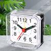 1PC Square Small Alarm Clock Acrylic Frame Quartz Movement Accurate Time Bedside Desk Clock for Bedroom Wake Up Student Clock