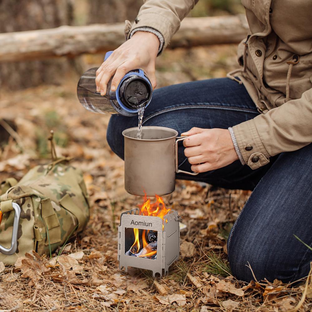 

Portable Stainless Steel Camping Stove Lightweight Folding Wood Stove Pocket Stove Outdoor Camping Cooking Picnic серебряный