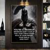 Warrior Motivational Quote Canvas Painting Posters Print Armored Spartan Inspirational Pictures Living Room Wall Art Home Decor