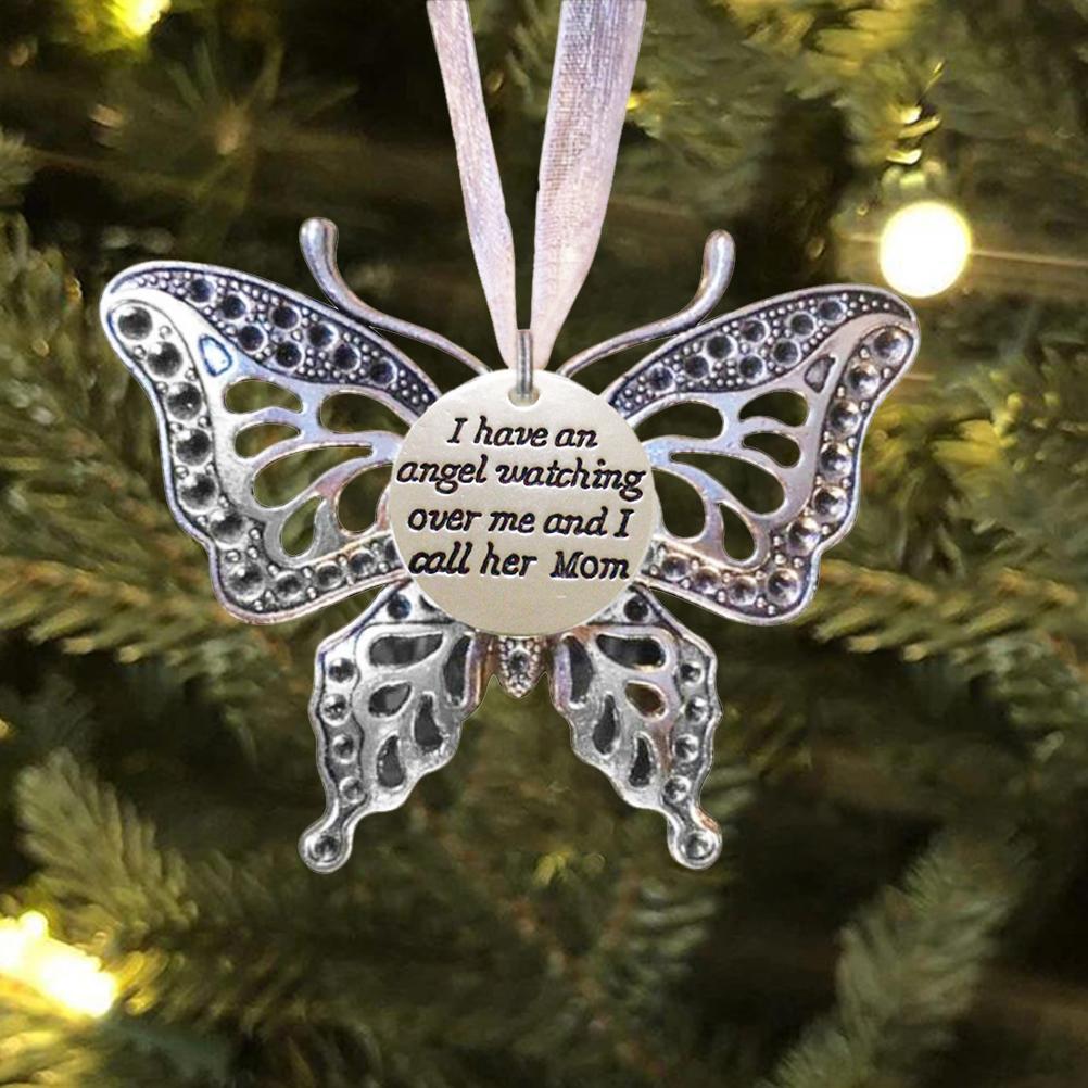 Memory Butterfly Pendant Souvenir Ornaments Alloy Hanging Photo Bauble Decor Gift Commemorate Family Butterfly
