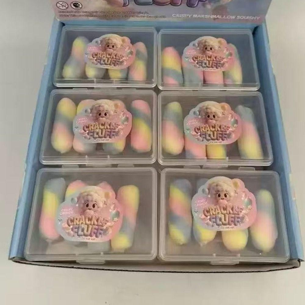 Rainbow Candy Wax Skin Squeeze Toy Satisfying Sound Crunchy Squeeze Crispy Squishy  Children Gifts