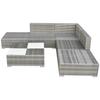 6-piece Garden Set with Cushion, Woven Resin - Grey - 69.5 X 69.5 X 52.5 Cm