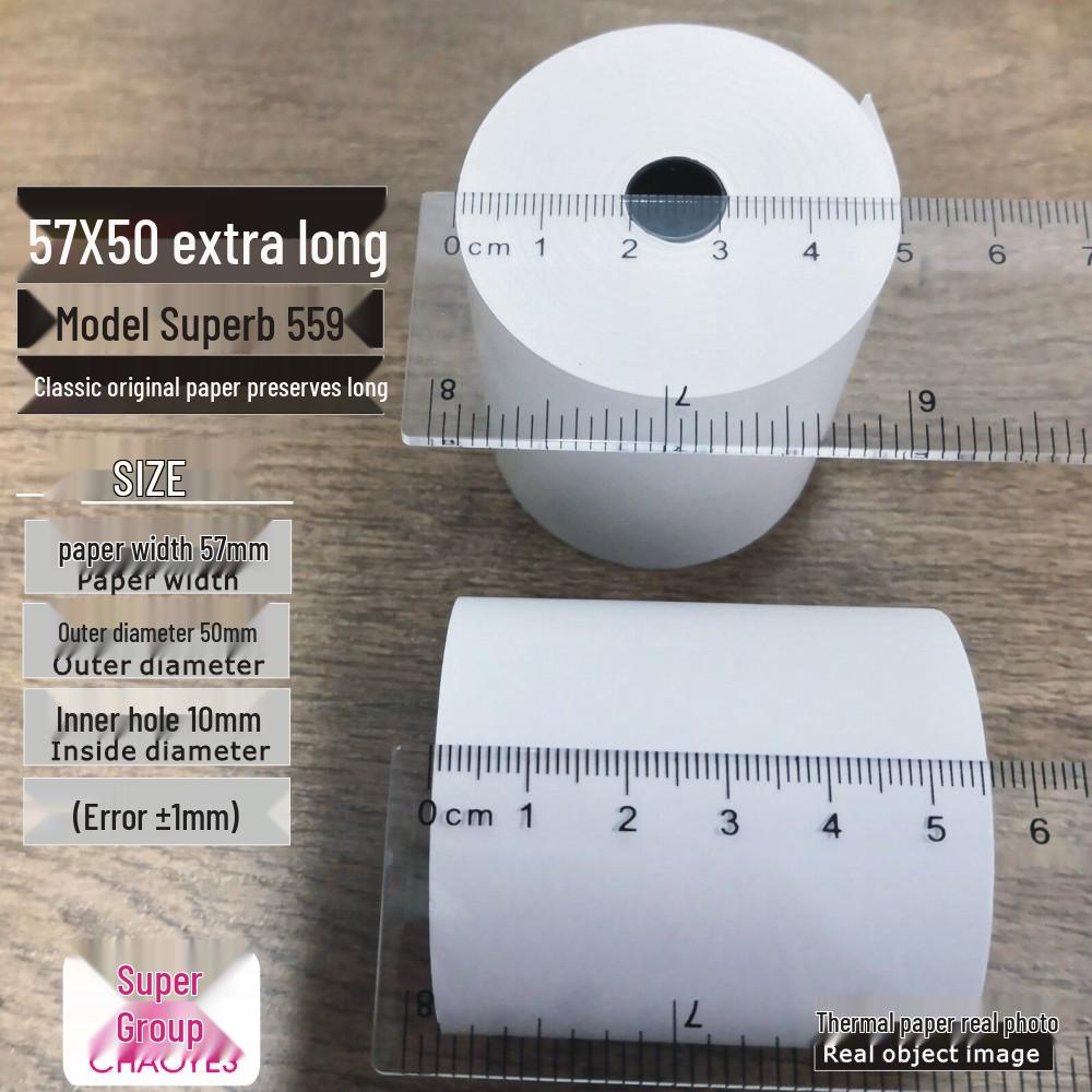 57x40 Thermal Receipt Paper Roll for Cash Registers - Suitable for Supermarkets & Shopping Malls