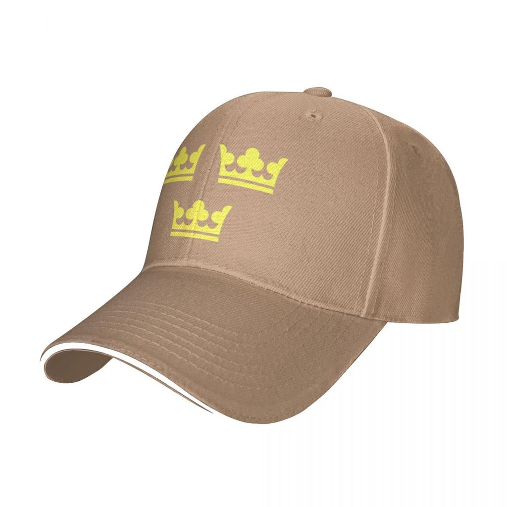 Tre kronor, Sveriges vapen, gult tryck (Sveriges Tre Kronor)Keps Baseball Keps golf Man hatt Dam