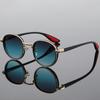 New Fashion Round Frame Sunglasses for Men, Punk Style TR Elastic Paint Sunglasses, Retro Glasses Frame
