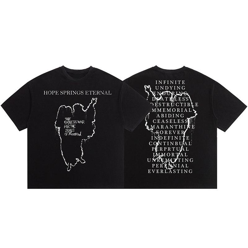 Rare Summer Saint Vintage Michael Graphic Cotton Unisex Summer Short Sleeve Fashion Brand Tees Luxury Casual Vintage Tshirt