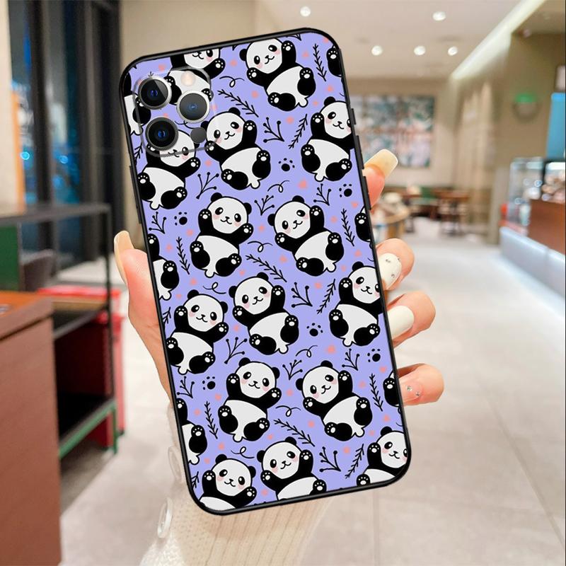 

Чехол для телефона с изображением животного панды для iPhone 17 Air 16 15 13 11 12 14 Pro Max mini 15 16 Plus 16e Защитная крышка iPhone 12 mini