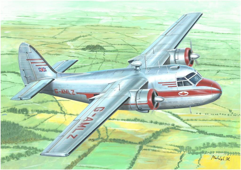 VALOM 1/72 British Percival P.50 Prince Twin-Engine Transport Aircraft G-AMLZ Plastic Model Kit CV72167