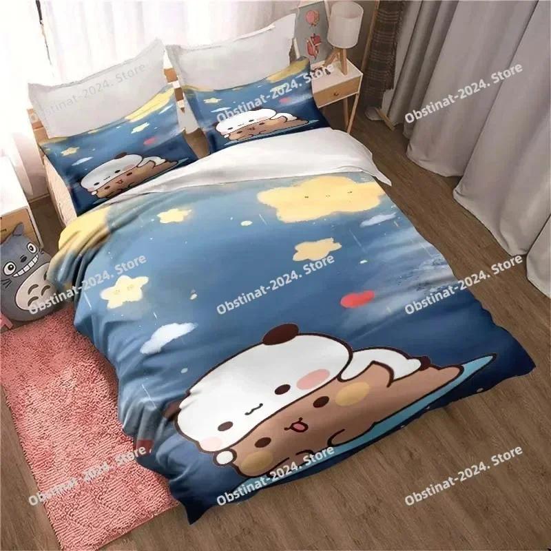 Bubu Dudu Cartoon Cute Bear Kawaii Christmas Gift Bedding Set Duvet Cover Sheet Pillowcase Soft Quilt Cover Queen King Size