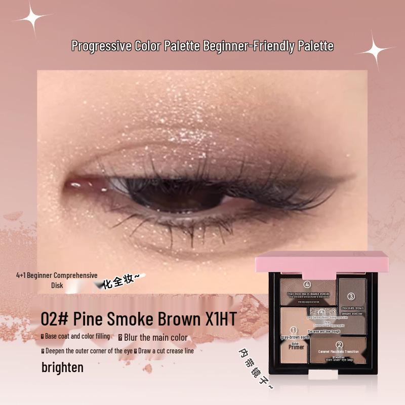 Mingxi Zhi Five-Color Matte & Pearlescent Earth Tones Eyeshadow Palette - Multi-use Contour Palette for Women 9.5g