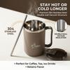 Thermal Coffee Mug with Handle 304 Stainless Steel Insulated Tumbler Leakproof Travel Water Bottle Portable Cup with Spoon