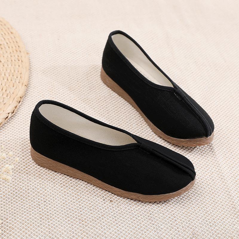 Damen Sommer Flache Beijing Stoffschuhe Bequem Ethnisch Retro Hanfu Tanzschuhe Damen Weiche Sohle