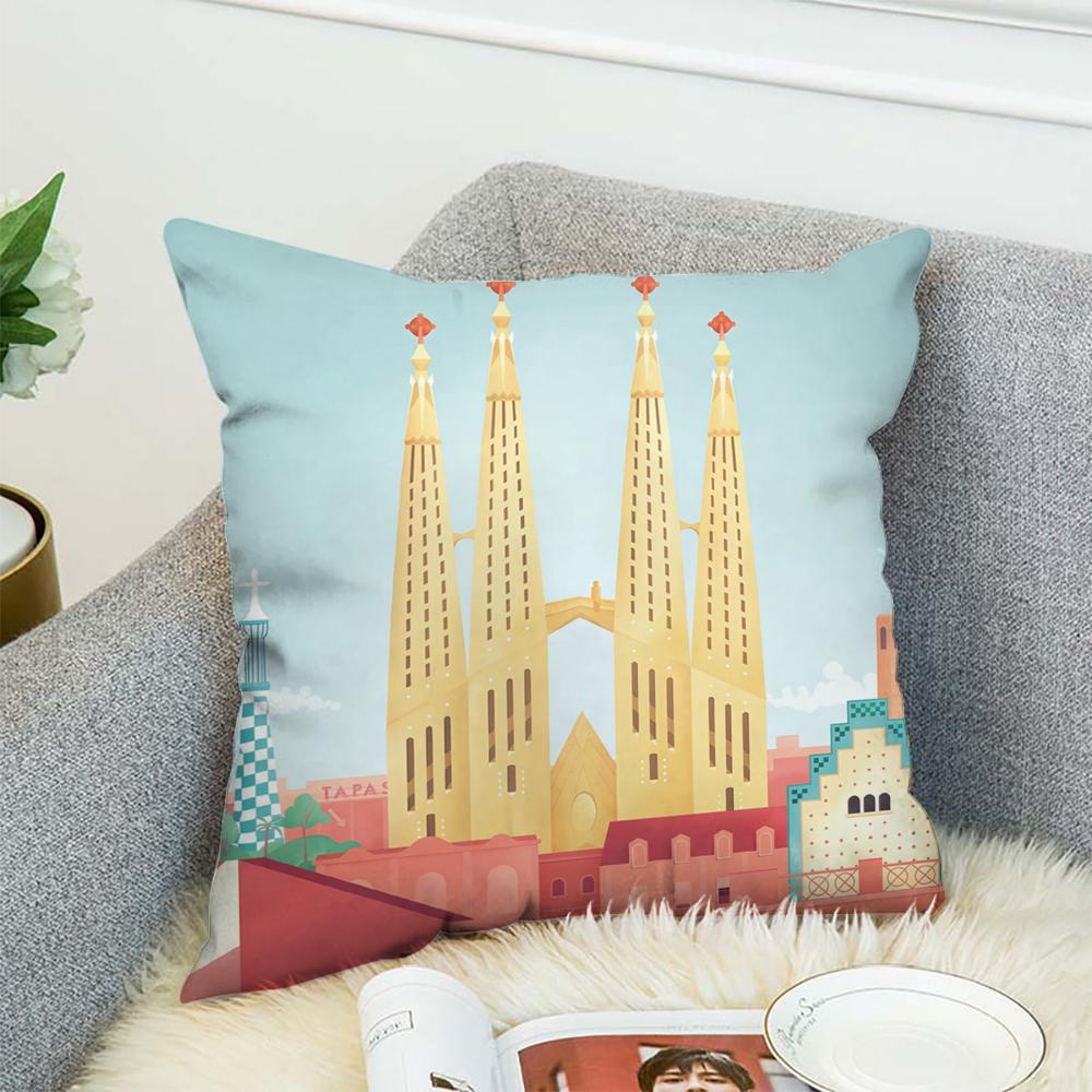 H-Henry Art Pillow Case For Car Sofa Decorative Home Double-sided Print Plush Square Throw Pillow Cushion Cover