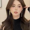 Elegant Rhombus Sequin Tassel Earrings - Unique, High-Grade Design for Women