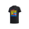 Adidas Neo Printed Pattern Crew Neck Fitted Straight Fit Short Sleeved T Shirt Men's Black GK1516