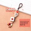Exquisite Red Bean & White Jade Bodhi Root Keychain Set - Creative Gift for Couples