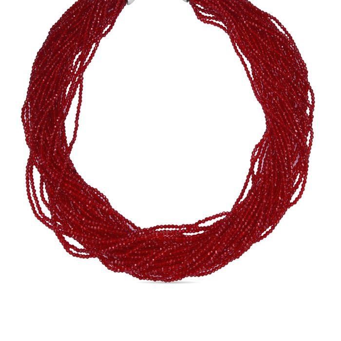 Collier - LUXENTER - Kibak - Argent sterling 925 - Cristal rouge - 46,5 cm
