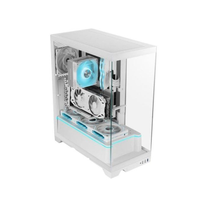 Boîtier PC - MARS GAMING - MC-PRISMA - Triple Cristal ARGB - Blanc - Semitorre ATX