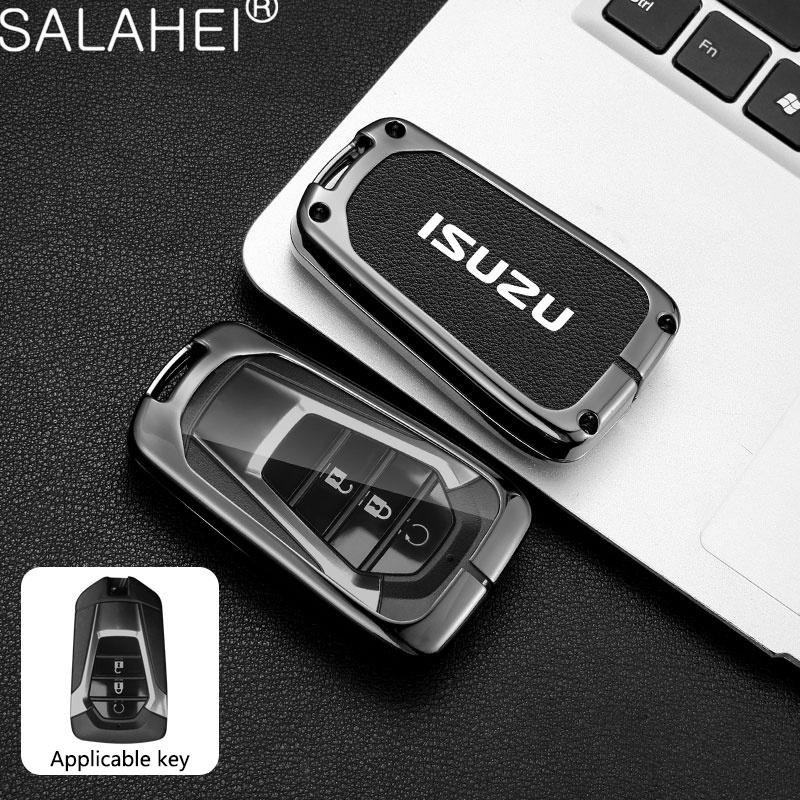 

Leather Car Remote Key Case Cover Protector Shell For Isuzu New MU-X X Series DMAX D-Max X-Terrain Pickup Truck 2020 2021 2022