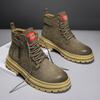 Men's High-Top Boots Genuine Leather Breathable Work Boots Trendy Autumn Winter Ankle Boot