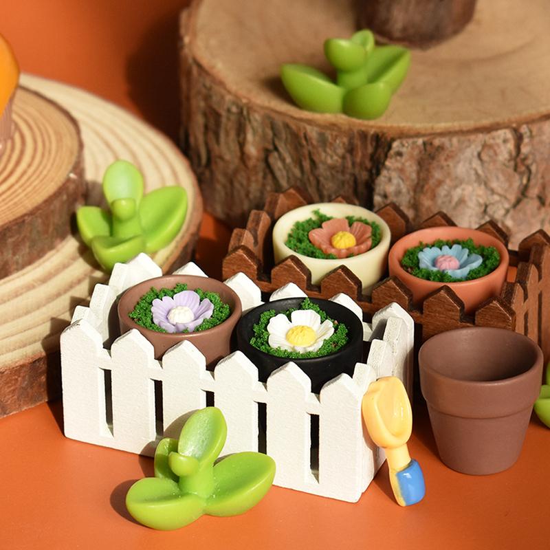 10Pcs Miniature Flower Resin Pots Clay Planter Terracotta Dollhouse Accessories Fairy Garden Pots Mini Flower Pots Planters