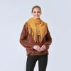 Versatile Tassels Shawls Solid Color Hollow Scarves Trendy Knitted Shawls  for Women