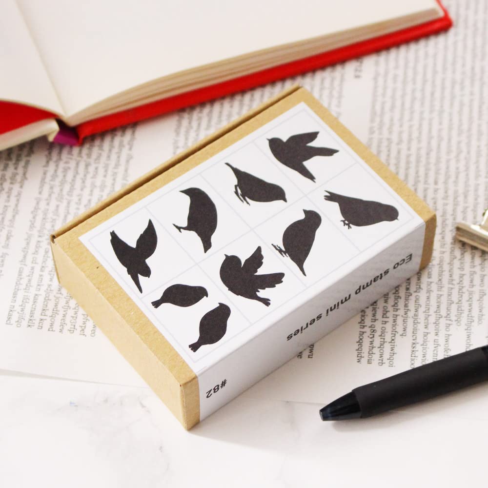 Cute and Stylish Wooden and Rubber Stamp Set Featuring Birds Perfect for Letter and Made In (crow, Finch, Etc.). Postcards, Stationery, Paper,