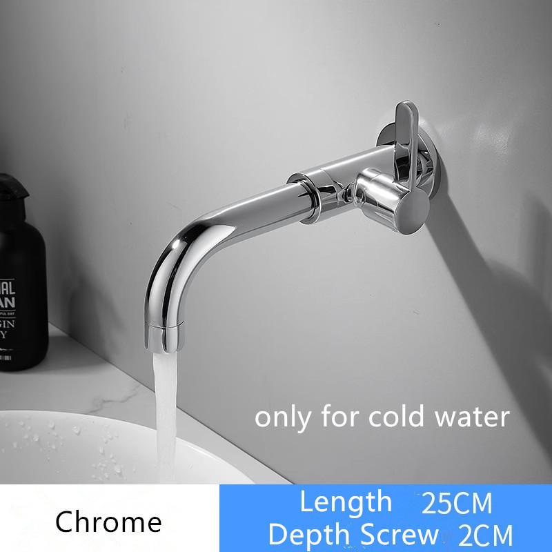 Tuqiu Basin Faucet Only Cold Water Black Bathroom Faucet In-Wall Chrome Bathroo Faucet  Bathroom Sink Tap Basin Mixer Tap Set