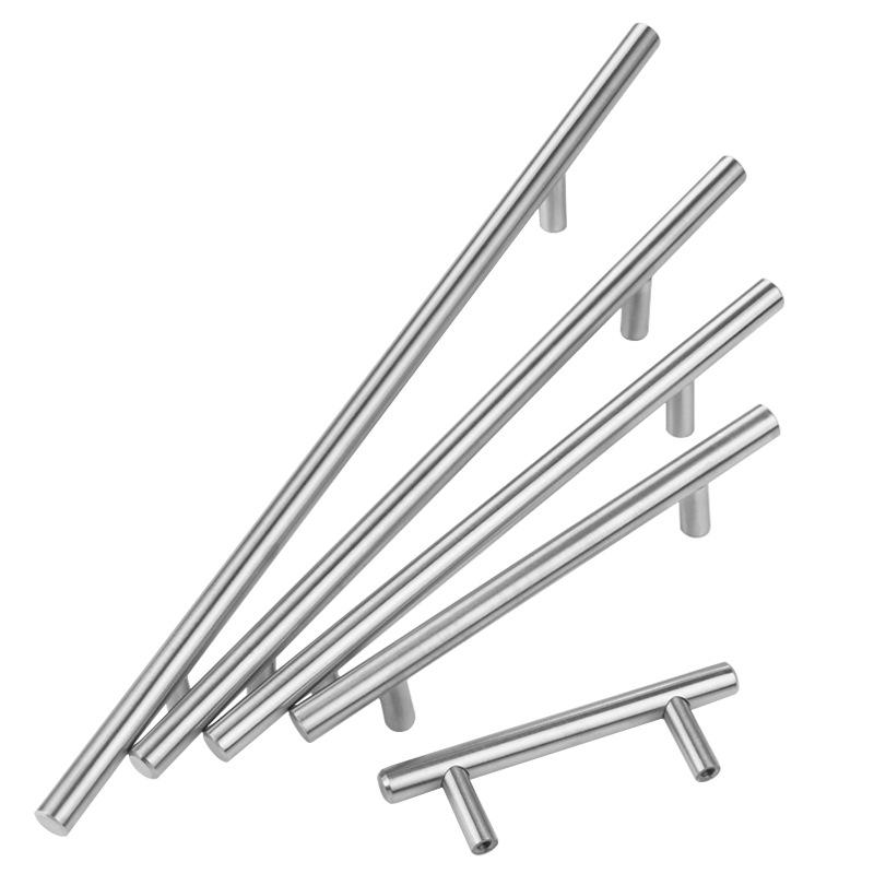 10pcs Stainless Steel Kitchen Cabinet Door Handle, Brushed Steel T Handle for Wardrobe Door Kitchen Drawer Door Handle