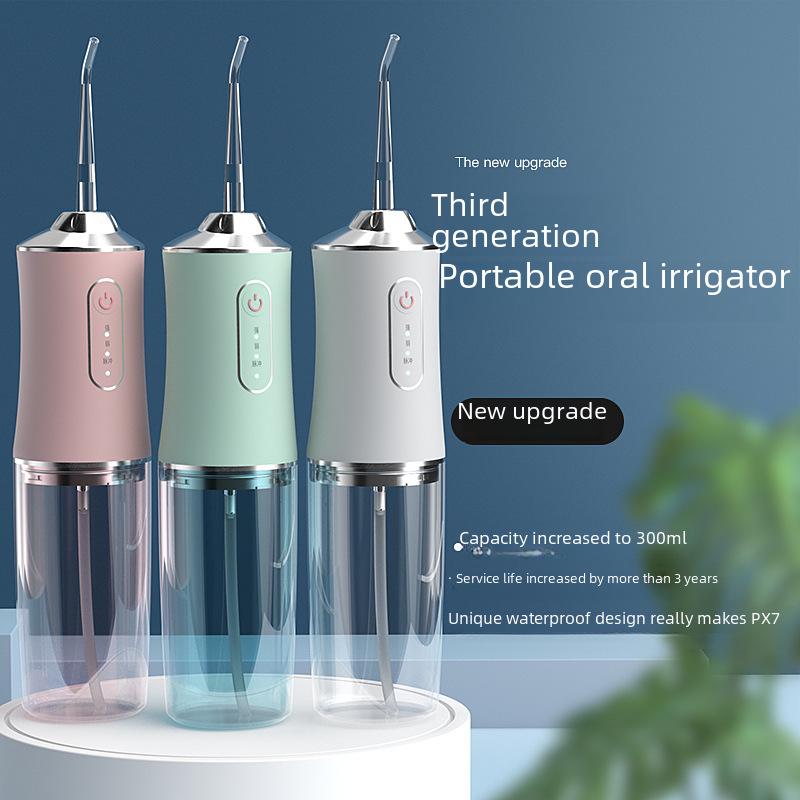 Smart Waterproof Electric Water Flosser for Fresh Breath, Portable Teeth Cleaner with Purple Light