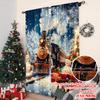 2pcs 2D flat printing Christmas Drapes Day Christmas Train Scene Fabric Without Electricity Party Decorations Perfect for