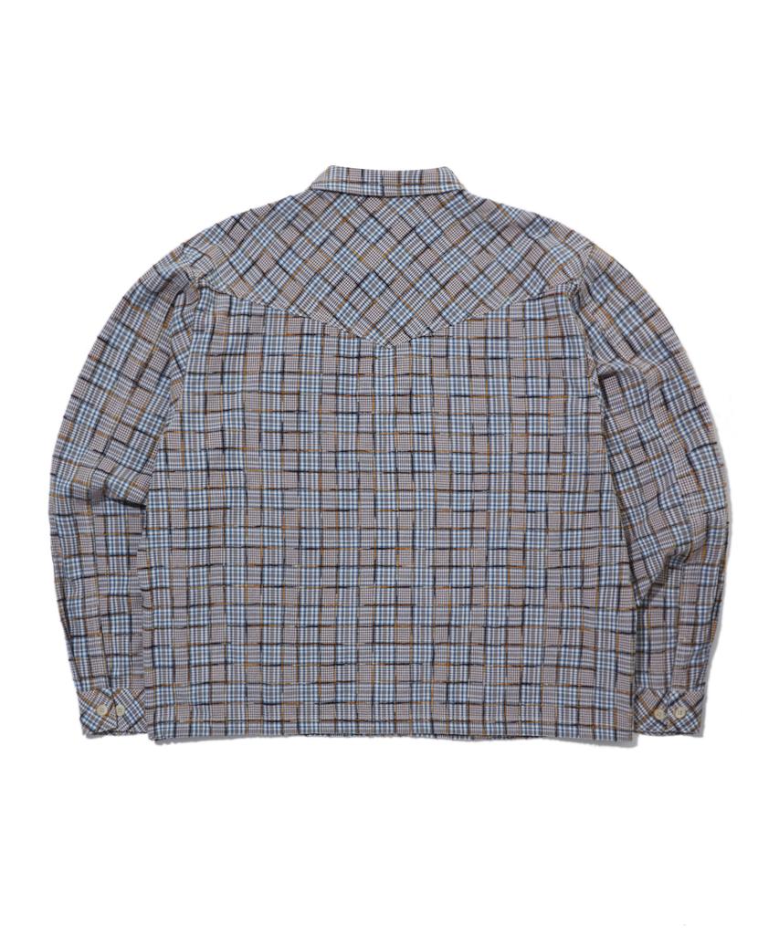 Penfield Washed Pattern Zip-Up Shirt Blue_Fs1Wj07U