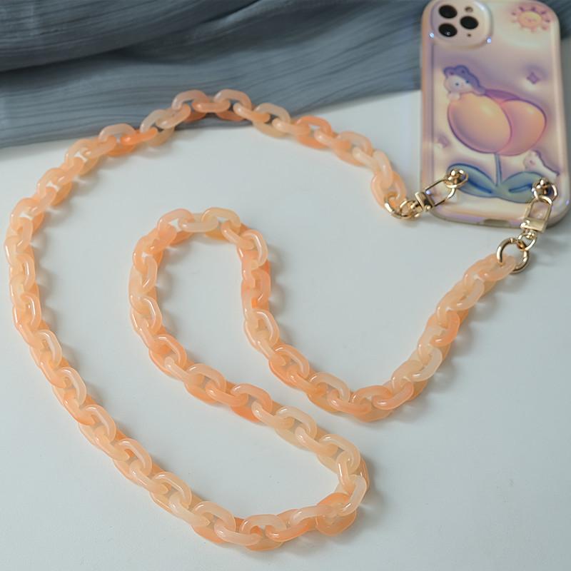 New Phone Chain Accessory Detachable Parts Candy Neon Crossbody Resin Luxury Neck Strap Phone Case Chains Acrylic Cute Shoulder Lanyard Hanging Chain