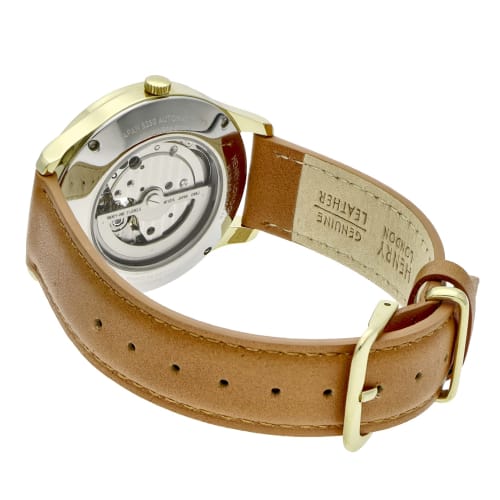 Henry London HERITAGE SIGNATURE Watch, 39mm, Green Dial, Stainless Steel, Mineral Glass, Automatic, Brown, HL39-AS-0454, Official Warranty