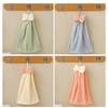 4 pcs Coral Fleece Children's Hand Towel Cartoon Bow Tie Baby Kids Absorbent Quick Drying Face Towel Hanging Towel
