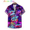 Retro 80s Pop Art Hawaiian Shirt 2026 Neon Cassette Skateboard Headphone Shirt Vintage 90s Party Button-Up Summer Unisex Blouses