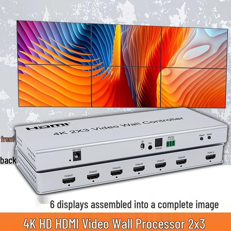 4K HDMI Video Wall Controller - 2x3 LCD TV Splicing Box for Large Screens
