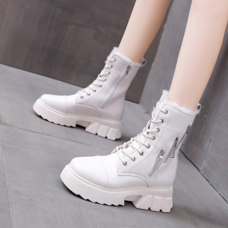 Botas de nieve para mujer Beige felpa piel caliente zapatos zapatillas  zapatillas de tobillo plataforma gruesa suela encaje hasta zapatos de  invierno comprar a buen precio — entrega gratuita, reseñas reales con