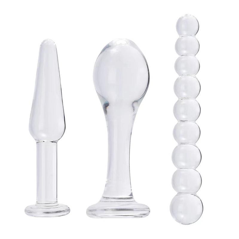 1Pcs Crystal Clear Glass Dildo Anal Beads Plug G-spot Stimulation Female Masturbation Adult Sex Toys for Lesbian