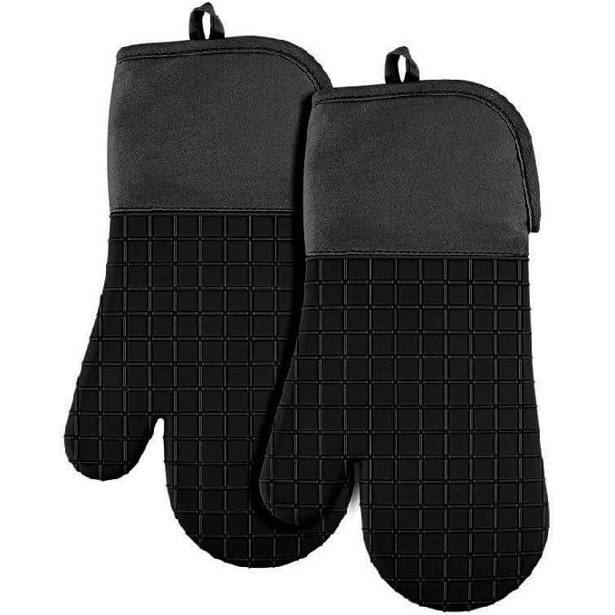 Silicone Oven Mitts Heat Resistant Oven Gloves with Non-Slip Waterproof Soft Lining Silicone Oven mitt for potholders Cooking Baking Kitchen Mitten,